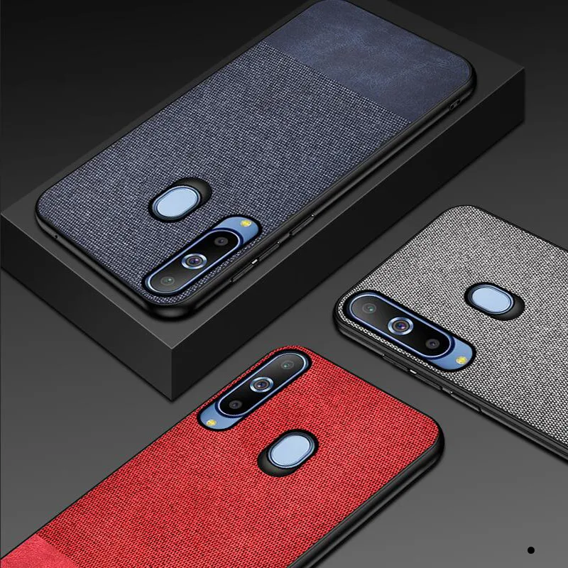 Fabric Cloth PU Leather Phone Case For Samsung Galaxy A8s Soft Silicone Hard PC Protective Cover SM G8870 |