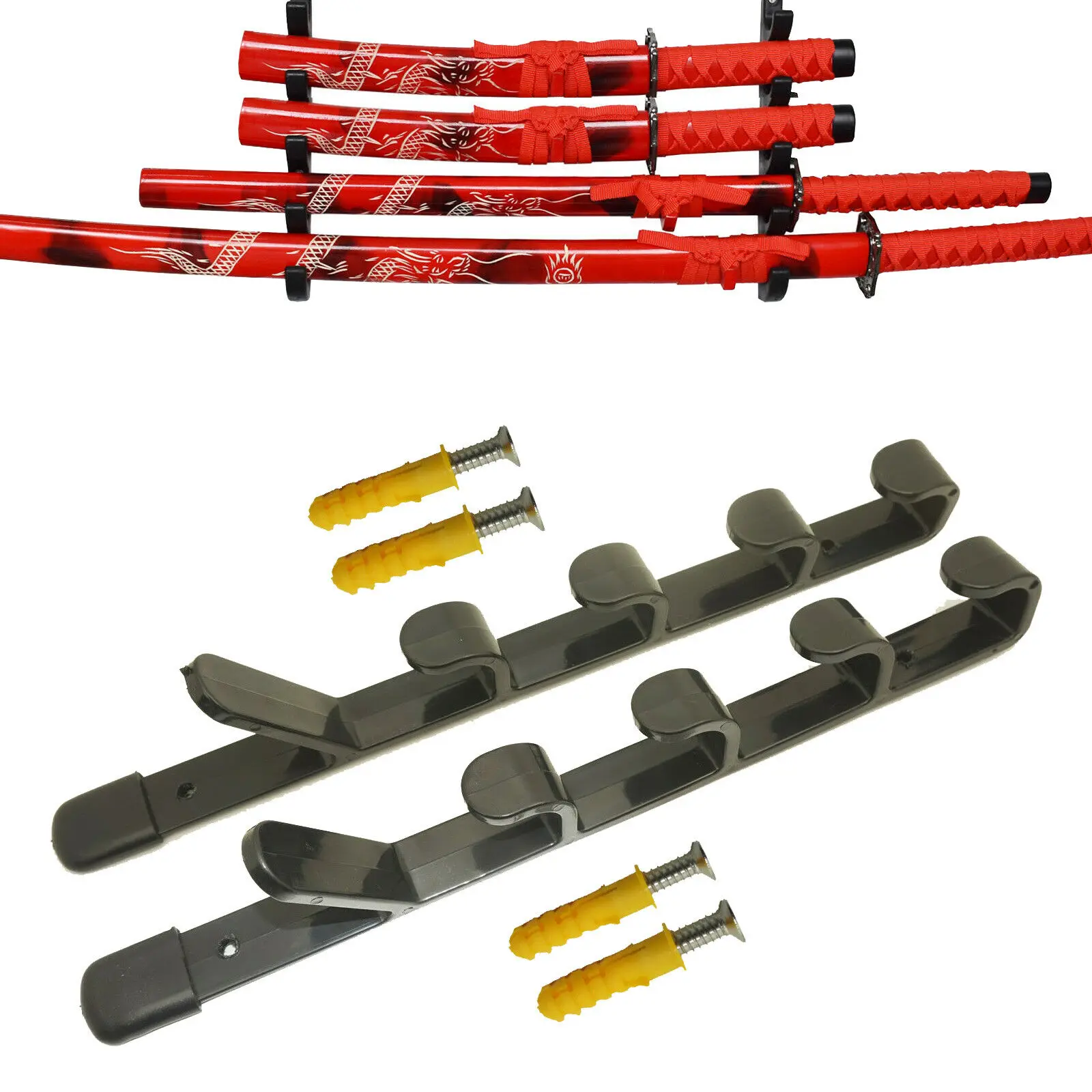 2 шт./лот 5 уровня настенное крепление самурайский меч катана Дисплей держатель