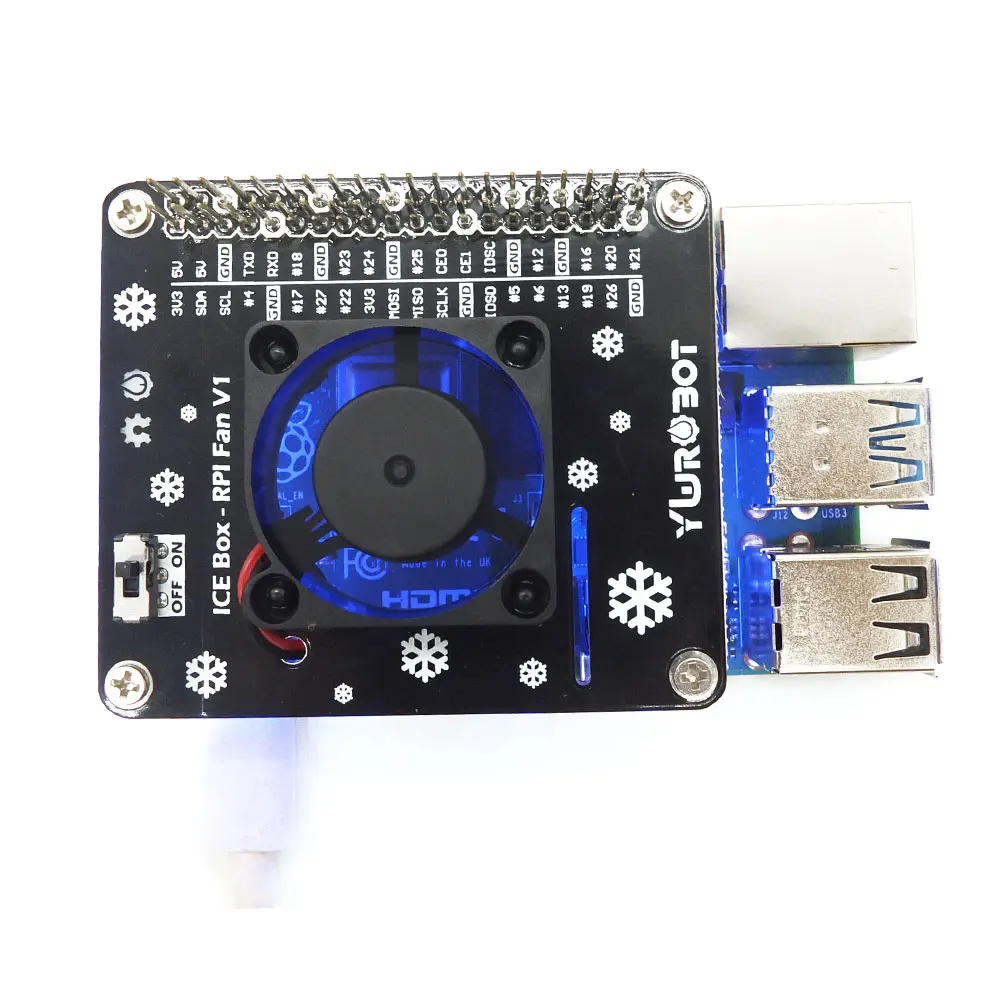 Raspberry Pi 4 вентилятор охлаждения Gpio Плата расширения с прохладным светодиодный