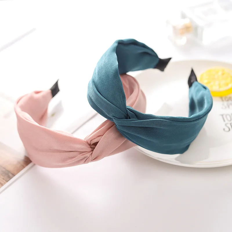 Headband For Women Solid Color Cloth Fabric Knotted Turban Hairband Headwear Girl Head Band Hair Accessories Hoop |