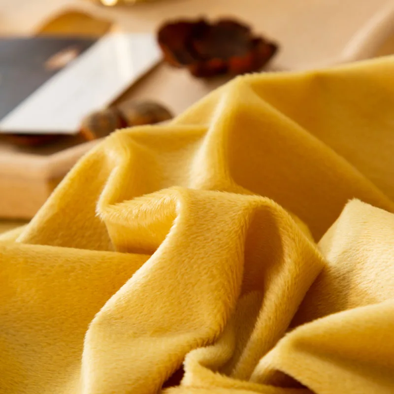 Чистый желтый домашний текстиль бархатная простыня простой стиль коралловый