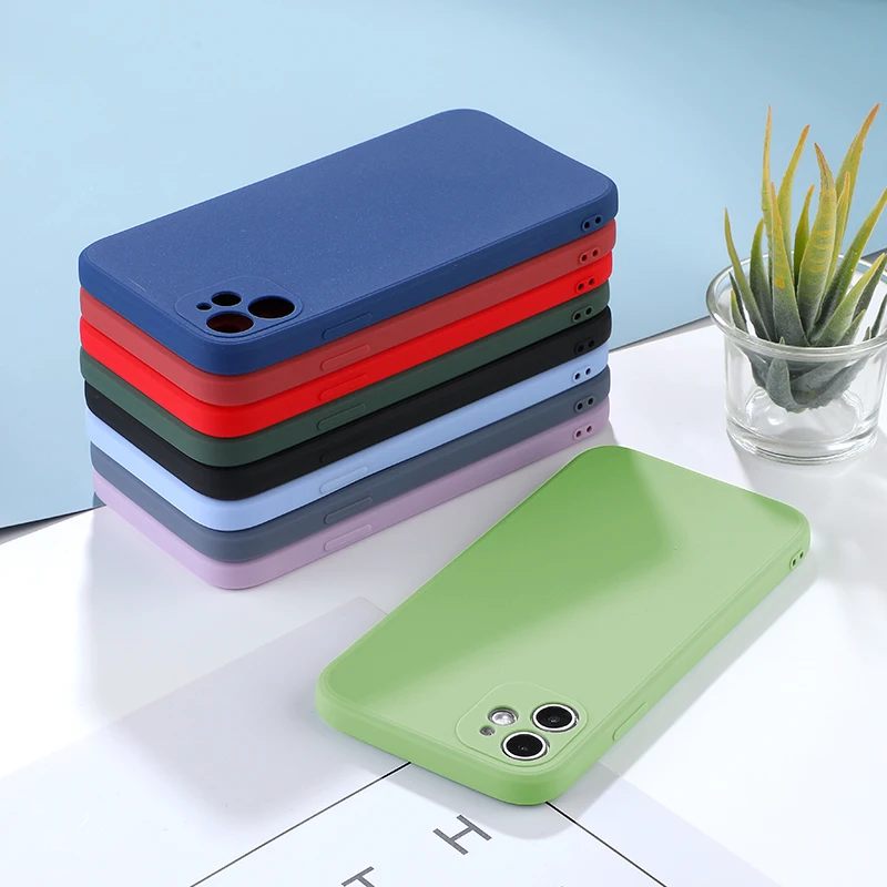 

Luxury Square Silicone Case For Xiaomi Redmi Note 9 9S 10X Note10 Pro Max Note 8 Pro Redmi 9C NFC Thin Soft Cover Candy Case