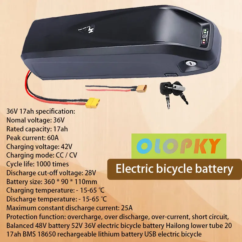 

Electric bicycle battery Hailong 18650 battery pack 48V 17ah 30ah 52V 17ah 20Ah 36V 30ah 20Ah powerful bicycle lithium battery