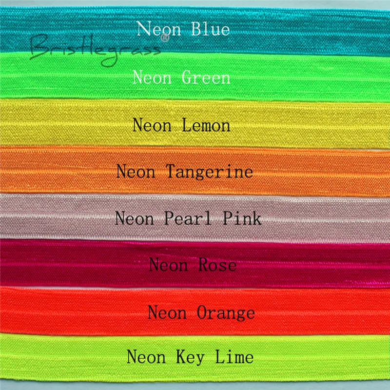 Лента для волос Bristlegrass спандекс сатин детей С перехлестом 5/8 дюйма 15 мм х 5 ярдов FOE