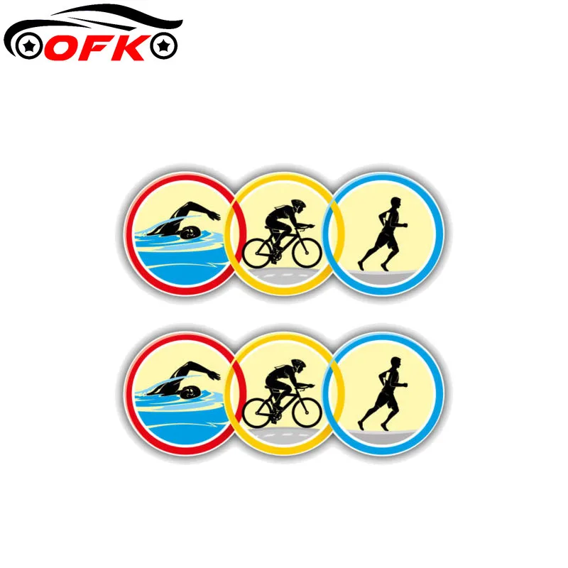 

Triathlon Sport Car Stickers Window Bumper Trunk Auto Laptop Motorcycle Uv Protection Auto Accessories 16*8cm