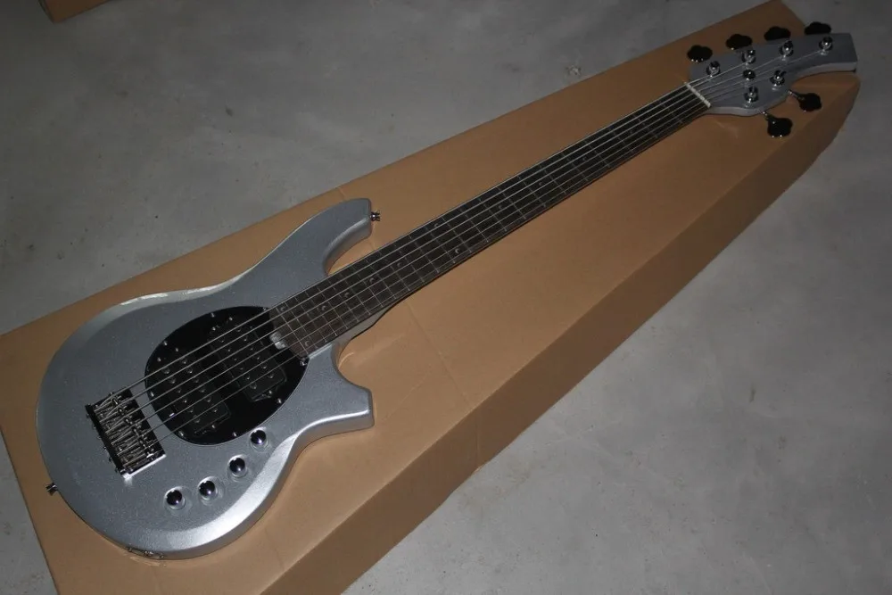 Новинка 2016 Заводская Музыкальная гарнитура BONGO Bass 6 струн металлик серебро