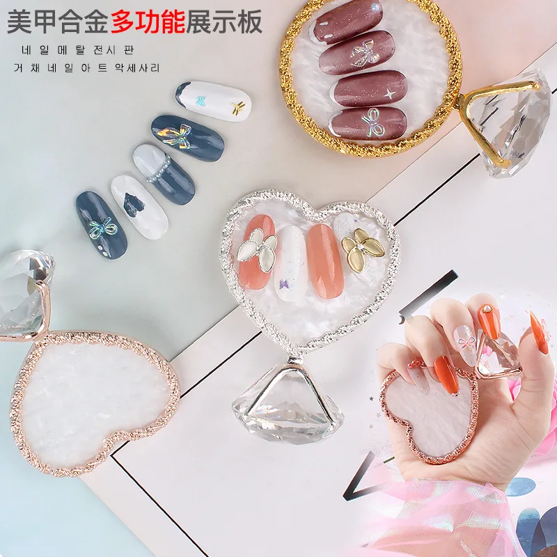 

1*pcs False Nail Tips Display Resin Pearl Rhinestones Nail Art Plate Tips Practice Display Showing Stand Board Palette Nail Tool