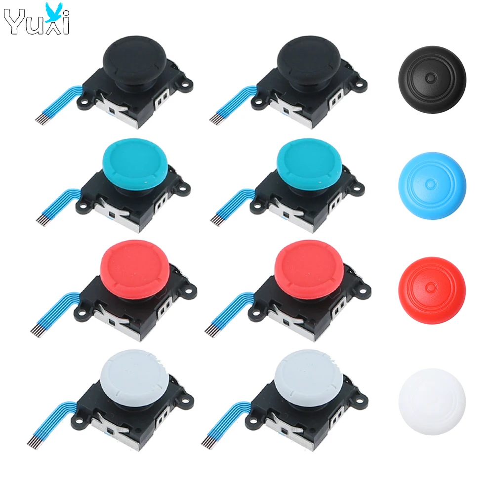 YuXi 2pcs 3D Analog Joystick For Nintend Switch NS Joy Con Controller with Thumb Stick Grip Cap JoyCon Left Right Sticks | Электроника