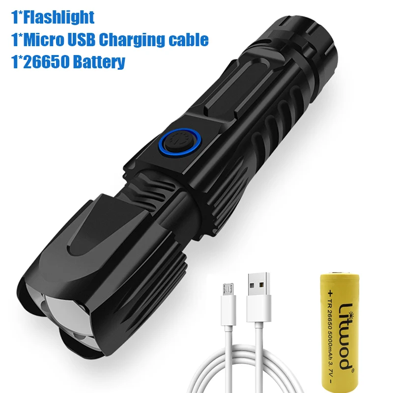 include battery Xhp90 W69Z40 светодиодный фонарик супер яркий прожектор для охоты и кемпинга мощность 26650 батарея Мощный тактический фонарик - Испускаемый цвет: include battery