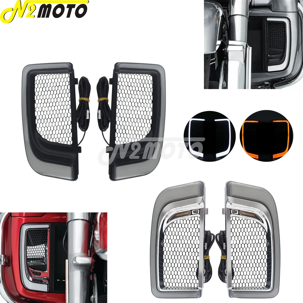 

Motorcycle LED Fairing Lower Grill Running Light For Harley Touring CVO Road Street Electra Tri Glide Ultra Limited FLHTK FLHTCU