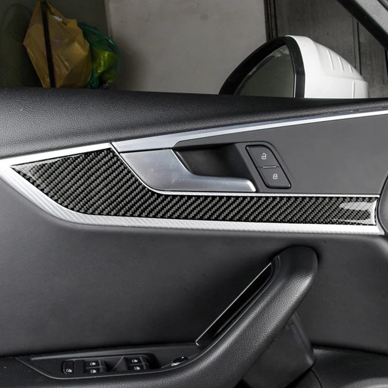 

Carbon Fiber For Audi A4 2017-2021 Interior Gearshift Air Conditioning CD Panel Door Armrest Cover Trim Car Sticker Accessories