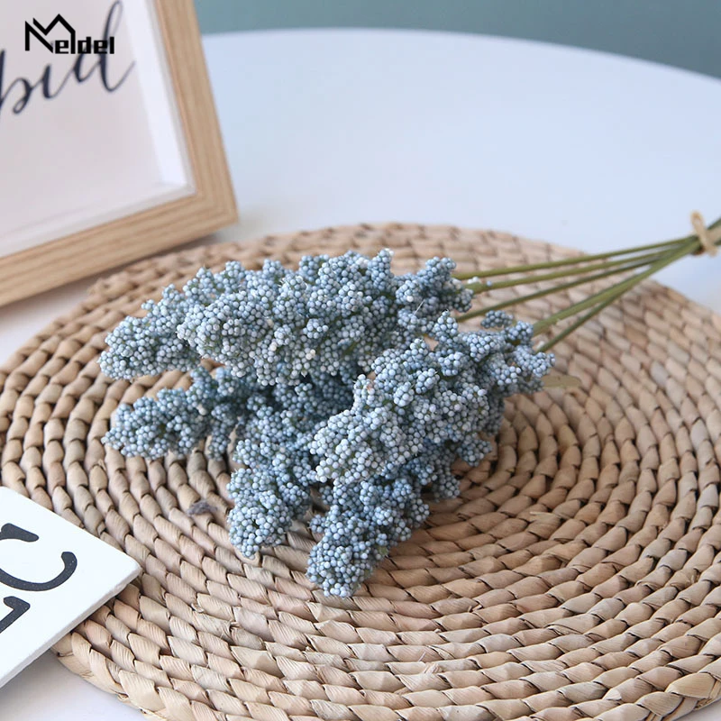 Meldel Artificial Flower Foam Vanilla Spike Purple Handmade Grain Arrangement DIY Bridal Bouquet Wedding Supplies | Дом и сад