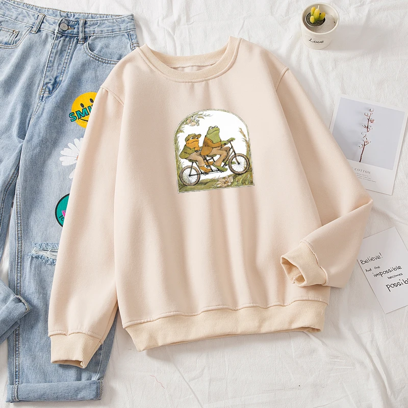 

Cartoon Cotton Hoodies Women Printed Hoody Top Female Aesthetics Oversize 90s Sweatshirts Moletom Long Sleeve Vintage Clothes