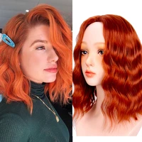 shangke short water wavy synthetic middle part cosplay wig heat resistant fiber lolita wig for women partydaily wig for girl