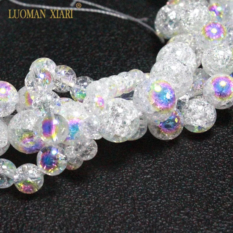 Оптовая торговля ААА покрытием красочные белый снег трещины стекло кристалл