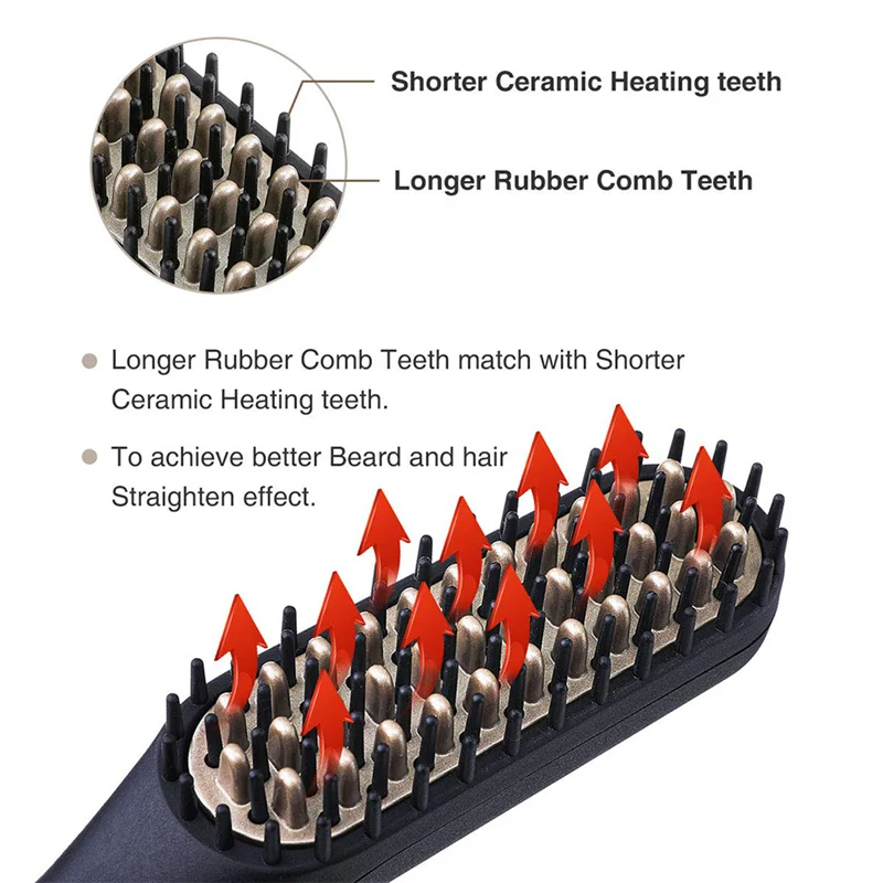 

Men Beard Straightener Comb Hot Heating Hair Straightening Brush Mutifunctional Hair Comb Smoothing Iron Hair Straightener Brush