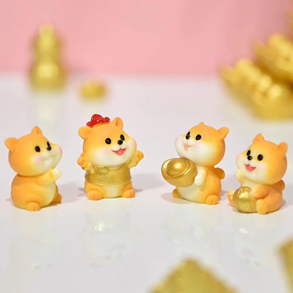 

Cute Widely Applied Wear-resistant Dog Statue Family Micro Landscape New Year Dog Decoration for Garden Dog Ornament