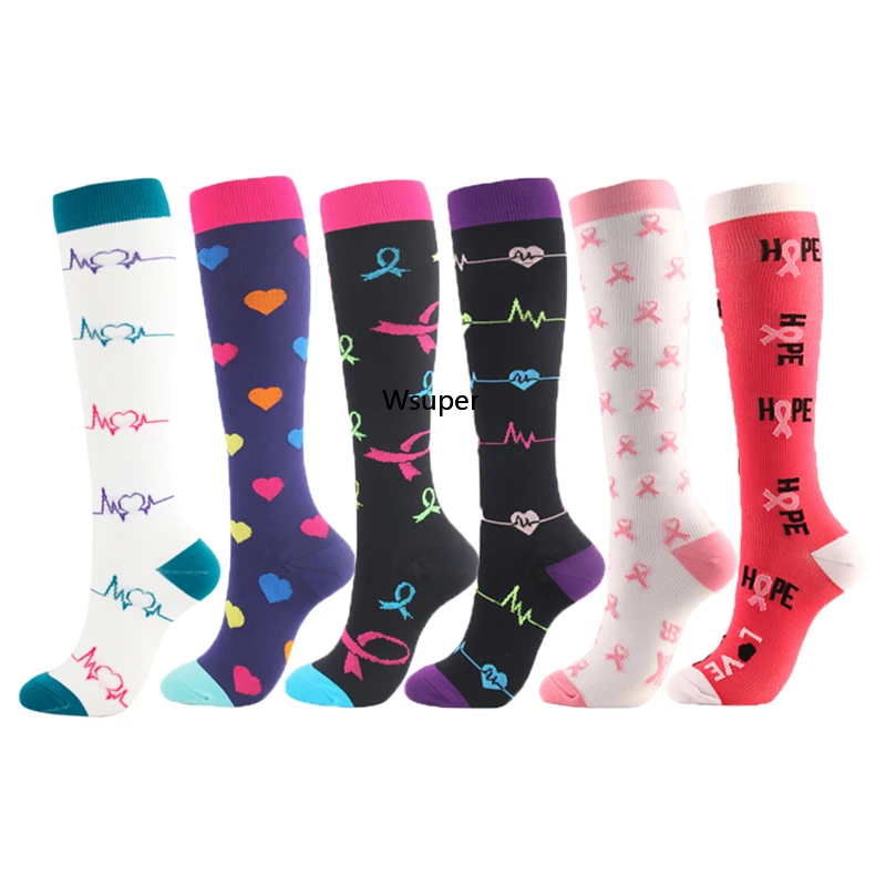 Compression Socks Wholesale Nurse Women Sports Socks 6 PAIRS Nurse Sport Running Football Socks Cycling Running Thigh High Sport