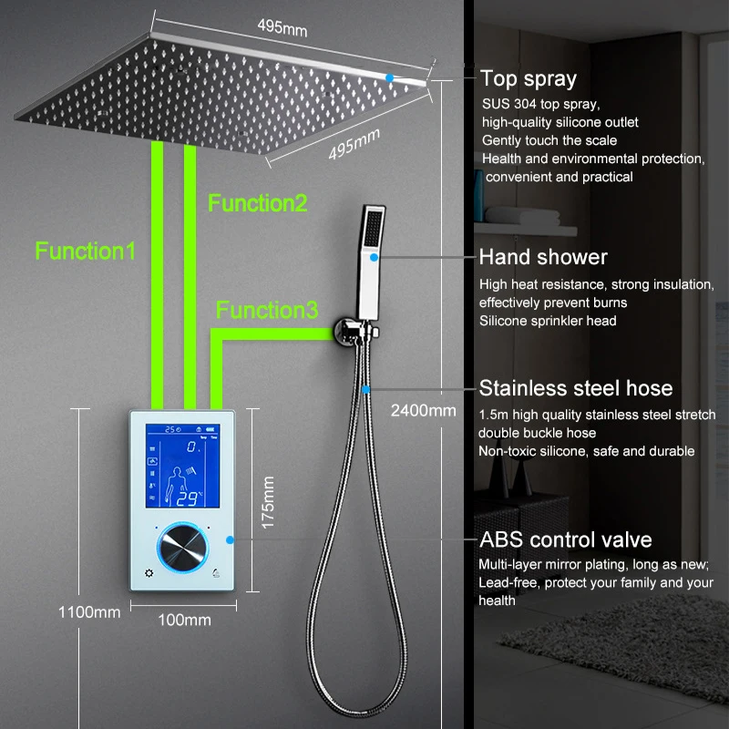 Светодиодный светильник для Дождевого душа в европейском стиле