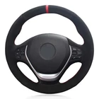 Чехол на руль автомобиля, мягкая черная замша для BMW 3 Series F30 F31 F34 318i 320i 320d 328i 330i 330e 330d 335i 340i 2012-2019