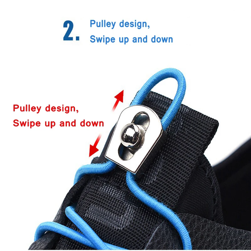 1 Pair New Elastic Shoelaces No Tie Shoe Laces Round Kids Adult Quick Locking Shoelace Outdoor Leisure Sneakers Lazy Lace