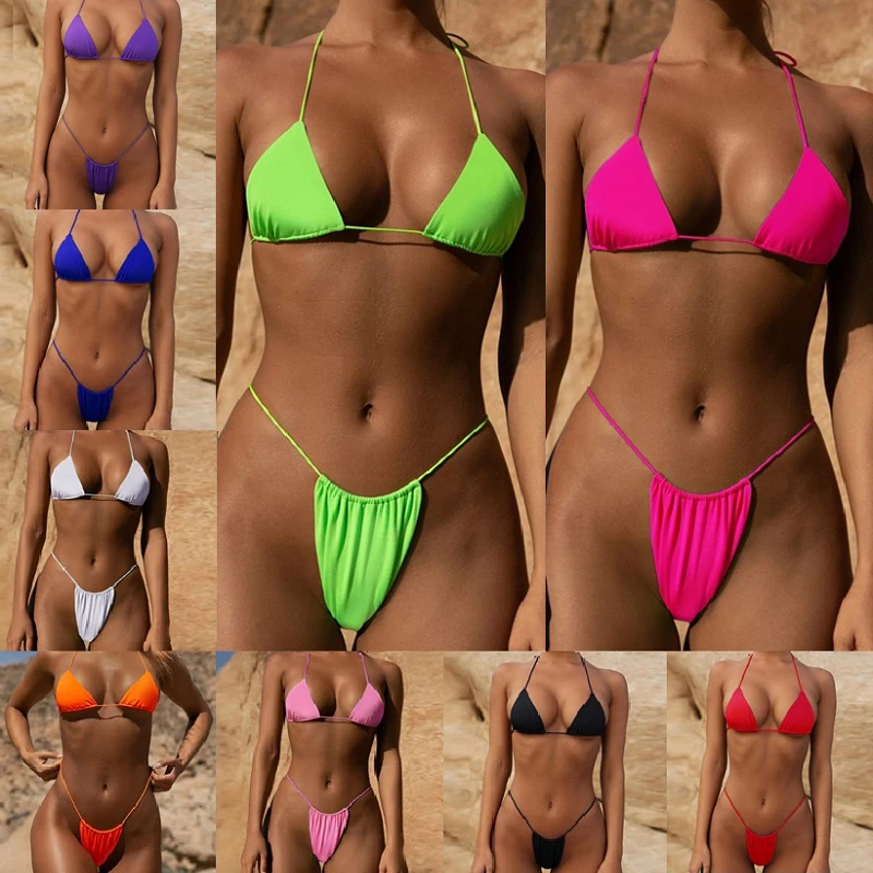 SWIMMART Extreme Bikini Mciro Strap Bathing Suit Brazilian Swimwear Womens Sexy Micro Mini Brazil Thong Bottom