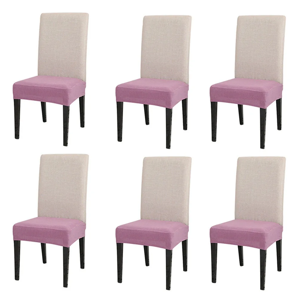 6pcs Light purple 6 шт/4 шт/1 шт растягивающийся стул ширина стула чехлы на автомобильные сиденья Чехол Чехлы для подушек кресла для столовой - Цвет: 6pcs Light purple