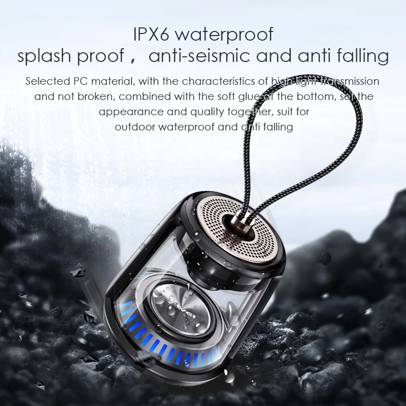

AWEI Y666 Led Waterproof Outdoor Bluetooth Speaker Portable Transparent Stereo Bass Clean Sound