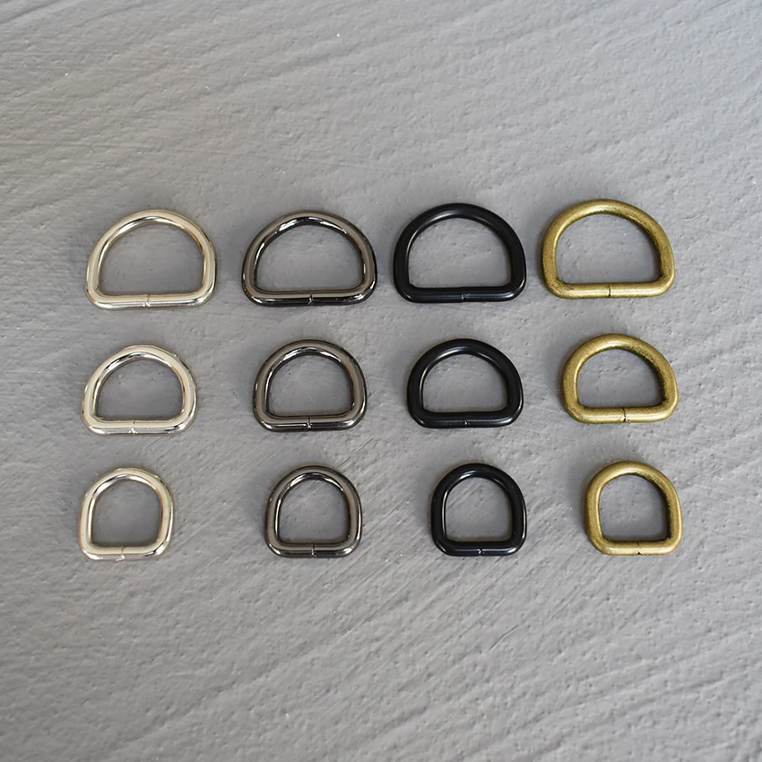 20 Pcs 15mm/20mm/25mm/30mm Metal High Quality Hand Bag Purse Strap Belt Dog Collar Chain Web D Ring Buckle DIY Accessories
