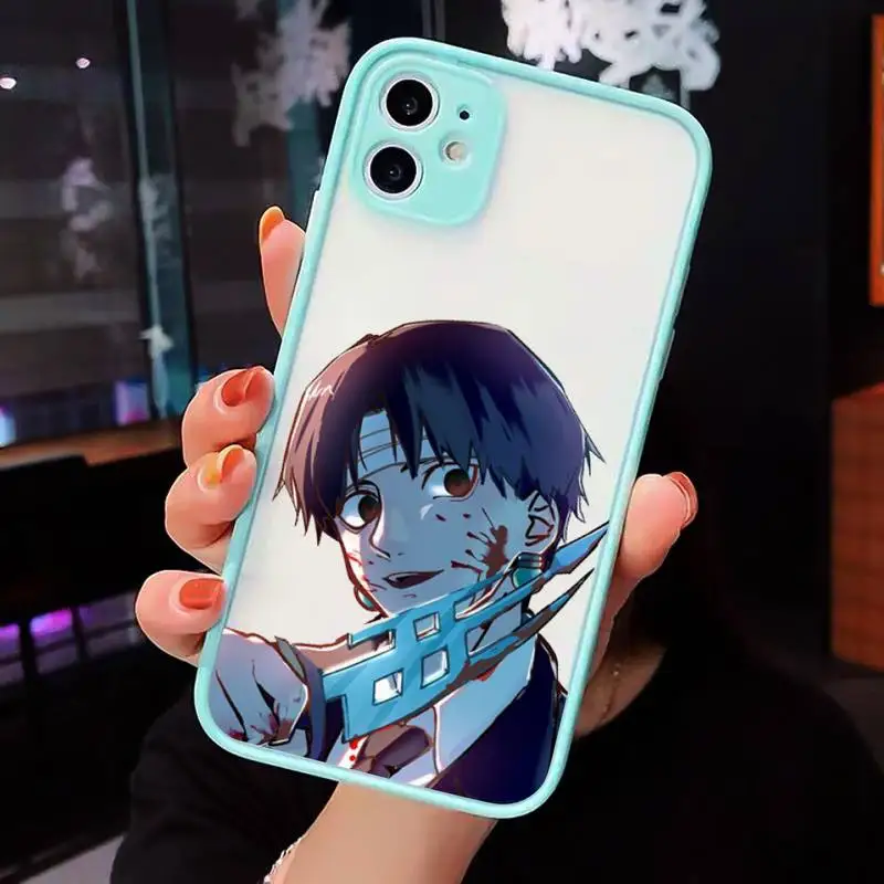 

Hunter HXH Anime Hunter X Phone Case For iPhone 12 11 Mini Pro XR XS Max 7 8 Plus X Matte transparent blue Back Cover