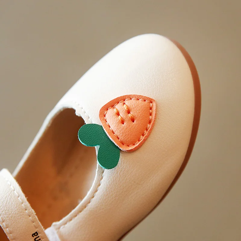 EKOPCZ Baby Toddler Shoes Girl Cute Carrot Princess Leather White Pink Soft Sole Kids Flat Mary Jane Children |