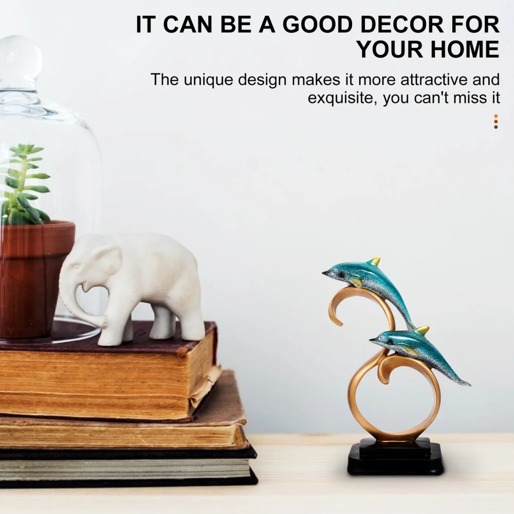 

Resin Dolphin Ornament Creative Tabletop Adornment Bedroom Study Decor