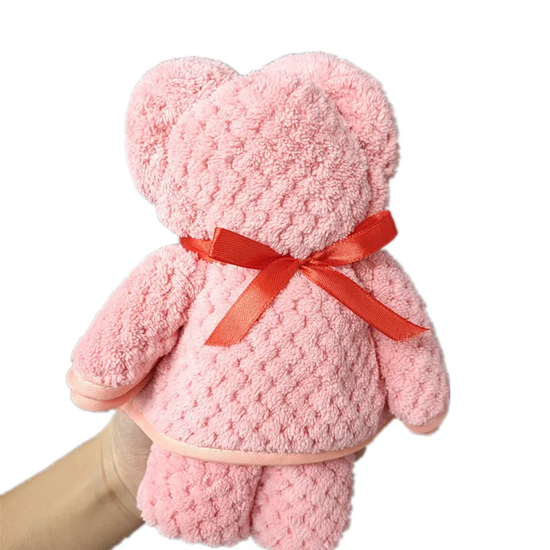 

Bear shaped towel warp knitted coral cashmere pineapple soft absorbent holiday companion gift happy shop wedding gift