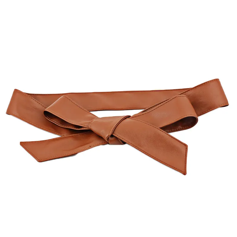 180cmx4.5cm Simply Classic Dress Belt Super Long Soft PU Leather Lace-Up Bowknot Tie Wrap Around Waist Girdle | Аксессуары для