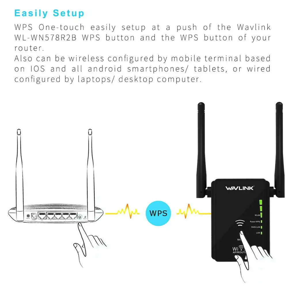 Wavlink WiFi ретранслятор 300 Мбит/с Wi-Fi расширитель диапазона/беспроводной
