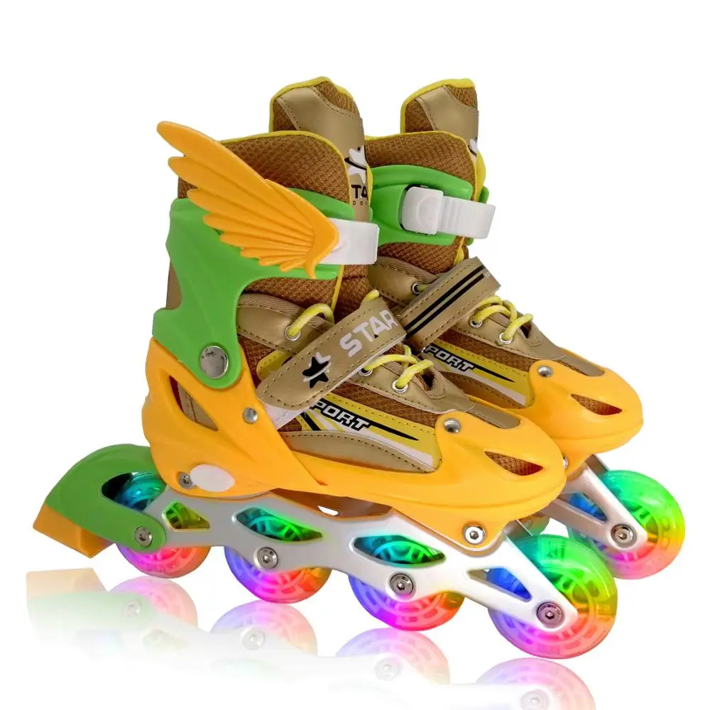 Новые детские роликовые коньки для мальчиков и девочек регулируемый размер