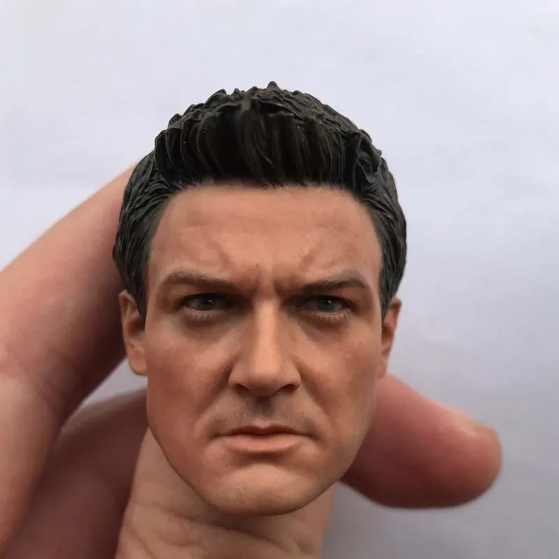 

1/6 Scale Jeremy Renner Head Sculpt Male Soldier Hawk Eye Head Carving Model Toy for 12in Action Figure Collection Toy