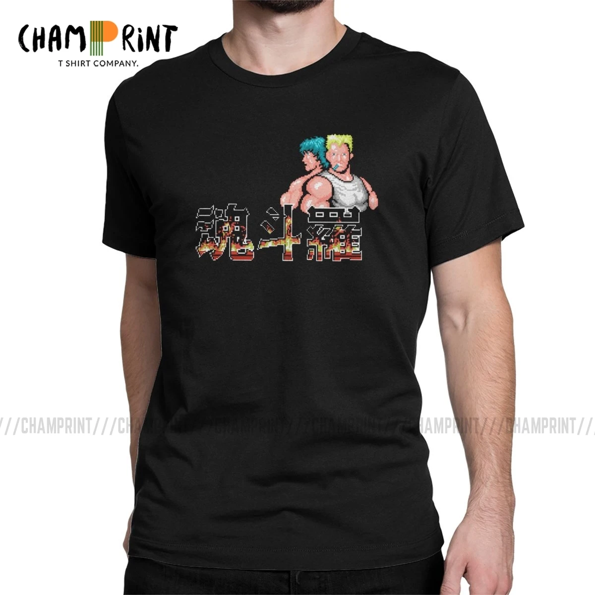 Мужская хлопковая футболка Contra NES Повседневная Ретро с коротким рукавом и