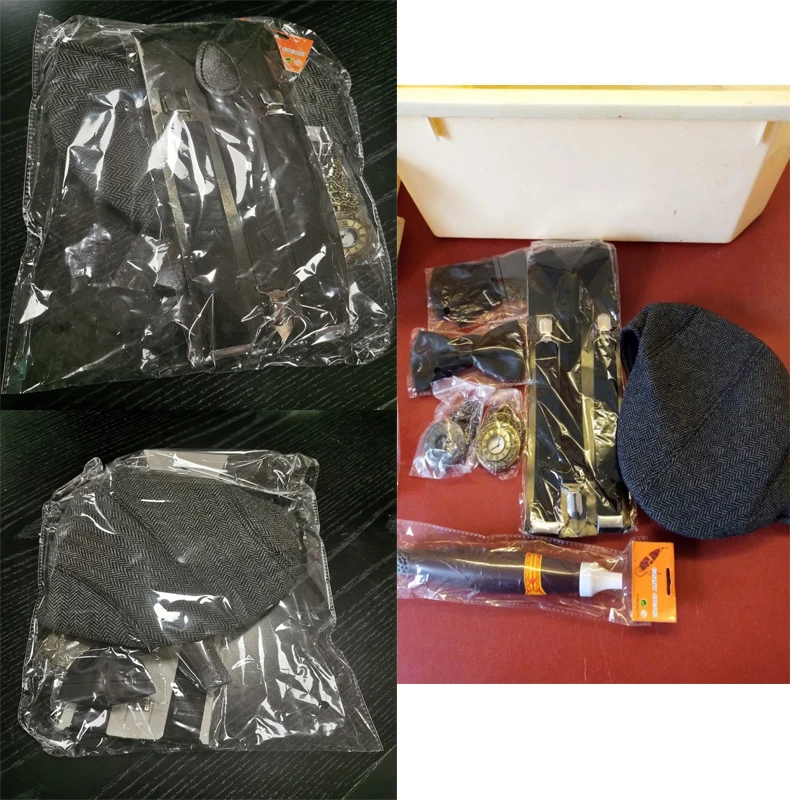 Мужской комплект аксессуаров для фотографий Манхэттен гангстер берет Y-образные