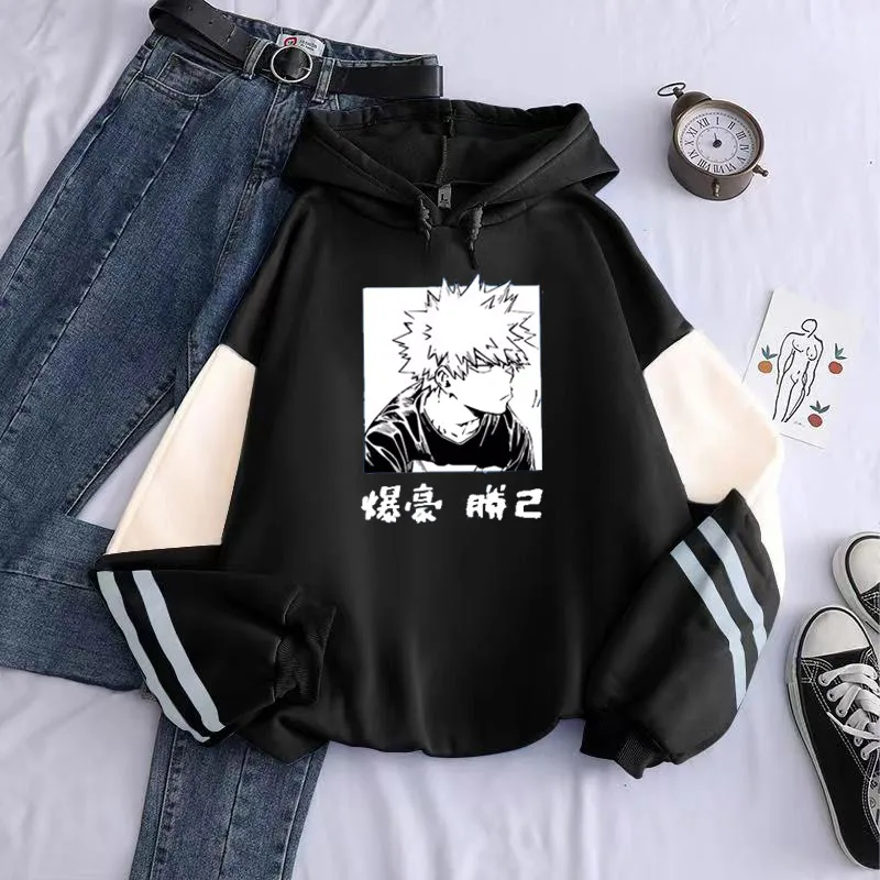 Мой герой Академия Katsuki Bakugo цветные подходящие толстовки Свитшот Harajuku пуловер