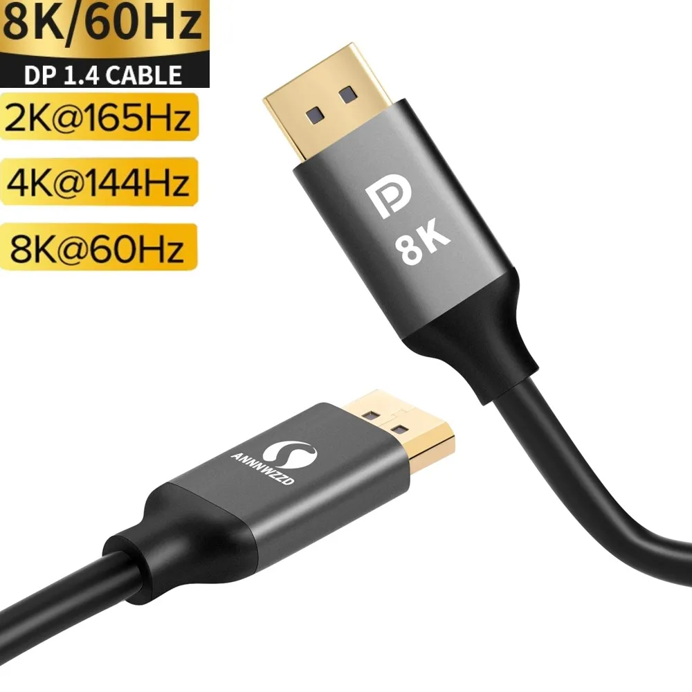 Порт дисплея 1 4 кабель 8K 4K HDR 60Hz 144Hz 32 Гбит/с порт адаптер для видео ПК ноутбука TV DP 2