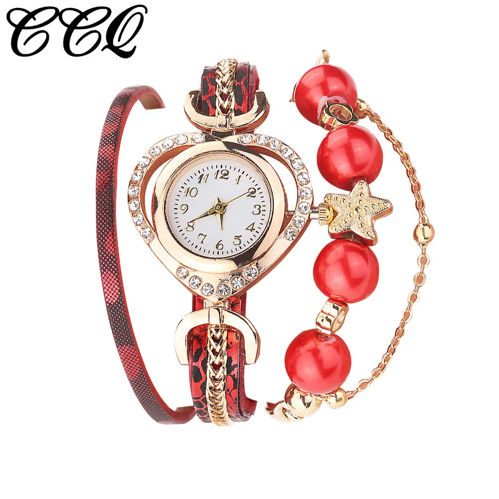 Часы наручные CCQ женские с блестящим жемчугом брендовые Роскошные винтажные