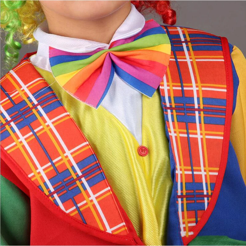 

Halloween Sexy Fantasy Clown Dress Funny Circus Princess Cosplay Costumes Women Carnival Party Rainbow Performance Clothes Adult