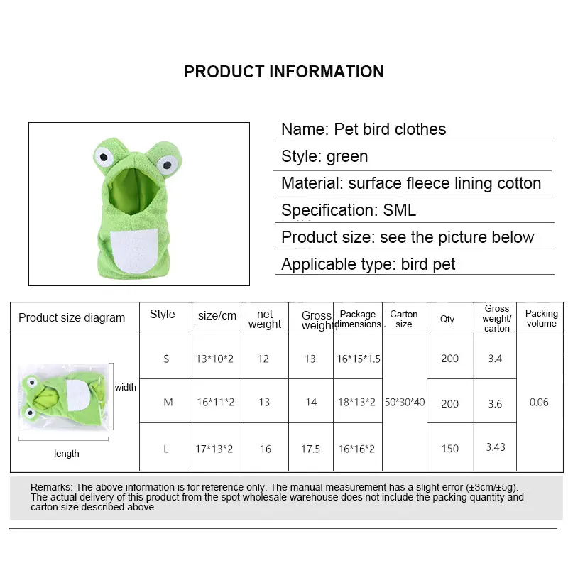 Ручная работа на заказ одежда для попугаев милые птицы превращаются в лягушек