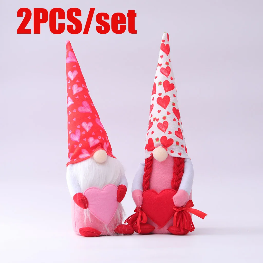 

Valentines Day Gnomes 2pc Valentine's day hug love faceless doll Valentine's day decoration boy and girl gift plush toy doll