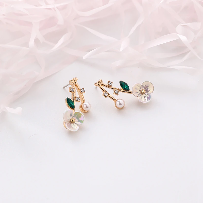 Новые серьги модные ювелирные изделия простой искусственный жемчуг листья