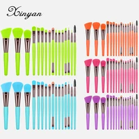 xinyan purple makeup brushes set eyeliner eyelash solid eye shadow 16pcs cosmetic blending beauty tool kit maquiagem