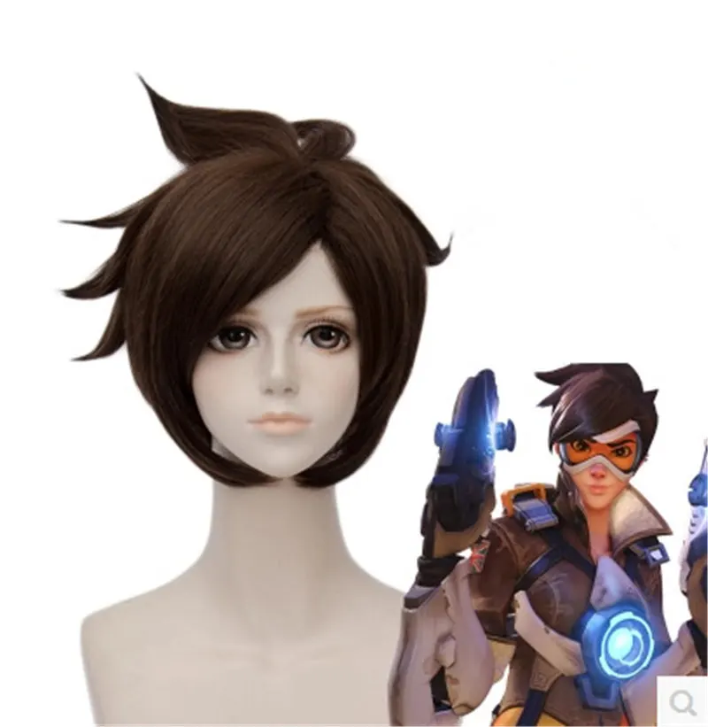 wig Аниме Комикс кон маскарадные костюмы 3D принт наездники леди D VA милость Widowmaker парик косплей зентай спандекс облегающий костюм dva парик - Цвет: wig