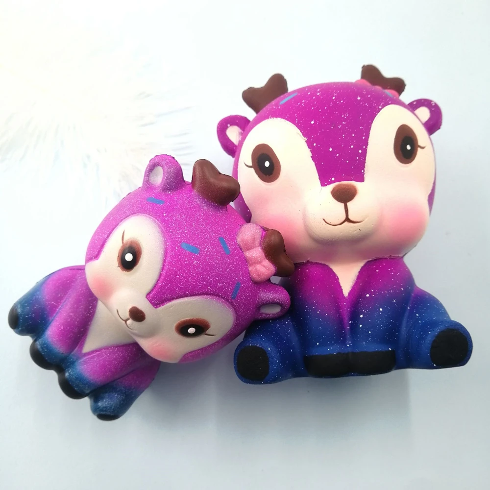 

15CM OPP Push The Bubble To Rebound Slowly Sika Deer Kawaii Squishys Toy Slow Rising Galaxy Deer Pack Kids Stress Relief Toys