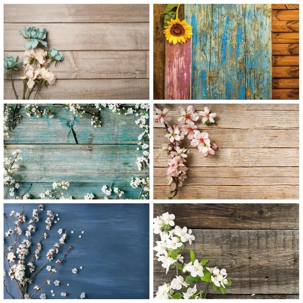 Laeacco деревянные фоны доска Цветочная текстура ПЭТ кукла портрет фотографические